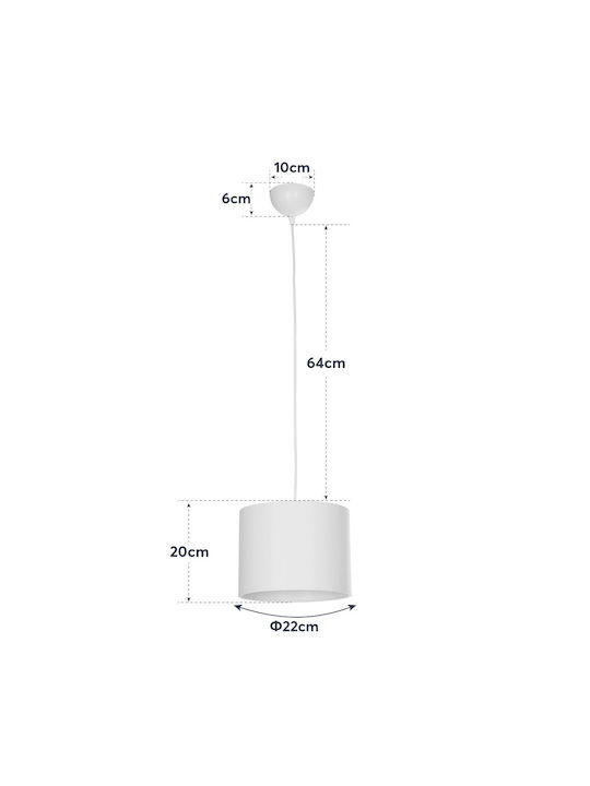 GloboStar Blaze Pendant Light Black with Socket E27 22x22x90cm
