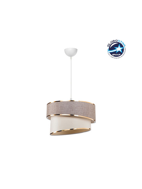 GloboStar Sonia Pendant Ceiling Light Beige/Gold with E27 Socket 30x30x24cm