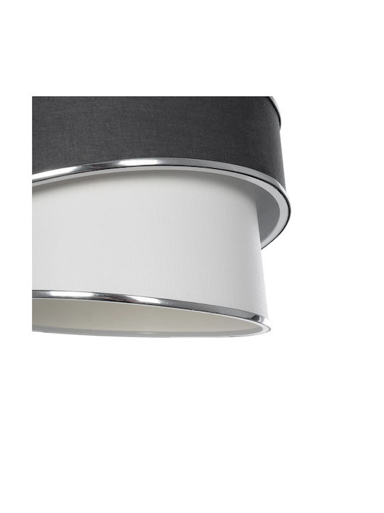 GloboStar Sonia Pendant Light Gray & White Fabric with Silver Detail with Socket E27 30x30x90cm
