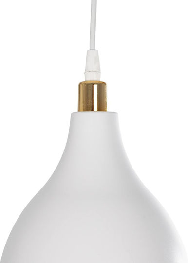 GloboStar Rade Hängelampe Weiß Glocke mit Fassung E27 17.5x17.5x56cm.