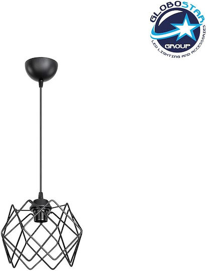 GloboStar Solon Pendant Light Black Grid with Socket E27 22x22x70cm