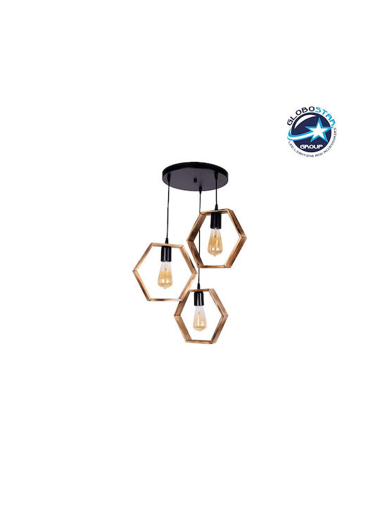 GloboStar Lustro Hängelampe Schwarz mit Fassung E27 45x45x70cm.