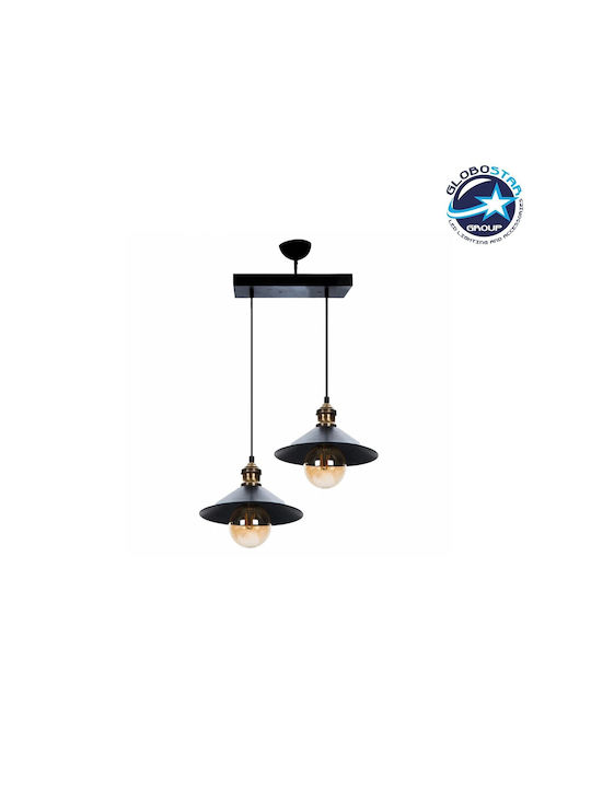 GloboStar Lucana Pendant Light Black Rail with Socket E27 40x25x75cm