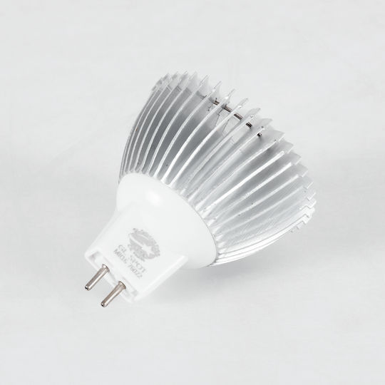 GloboStar LED Bulb 3W 160mm for Socket GU5.3 and Shape MR16 Cool White 300lm Dimmable