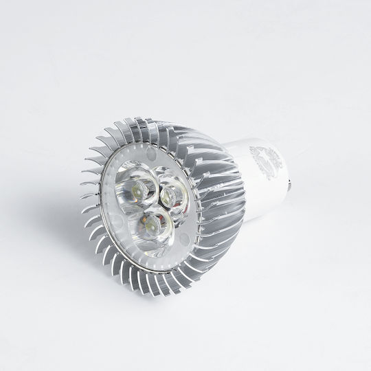 GloboStar LED Bulb 3W 160mm for GU10 Socket and MR16 Shape Warm White 260lm