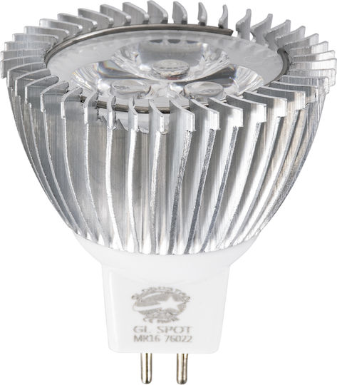 GloboStar Λάμπα LED 3W 160mm για Ντουί GU5.3 και Σχήμα MR16 Θερμό Λευκό 260lm