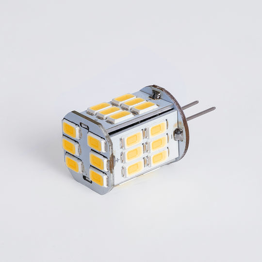GloboStar Λάμπα LED 6W για Ντουί G4 Θερμό Λευκό 600lm Dimmable