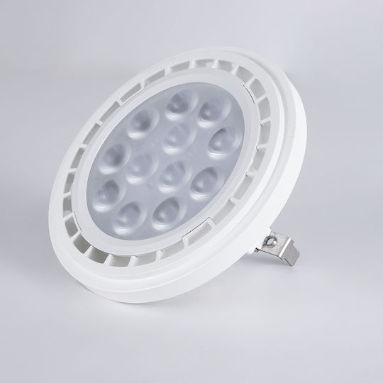 GloboStar LED Bulb 12W 70mm for Socket GU5.3 and Shape AR111 Cool White 1200lm