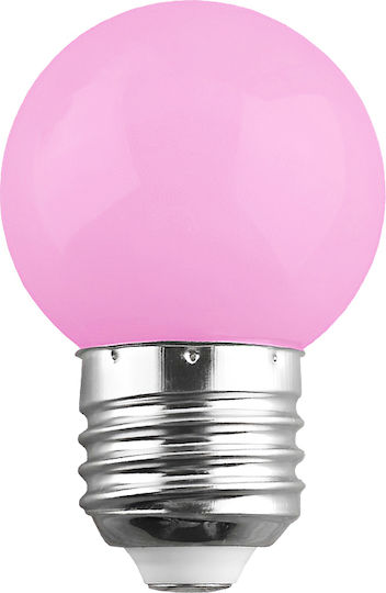 GloboStar Λάμπα LED 2W 70mm για Ντουί E27 και Σχήμα G45 Ροζ 120lm Dimmable