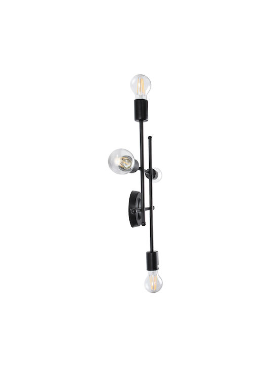 GloboStar Piping Vintage Lamp Wall with Socket E27 Black 40.5x52cm