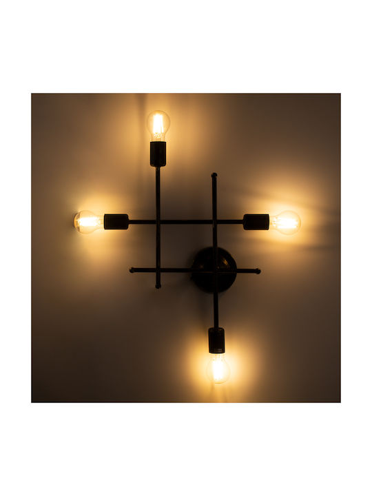 GloboStar Piping Industrial Wall Lamp with E27 Lamp Bulb Base Bronze 40.5x52cm