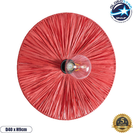 GloboStar Colombo Vintage Lumină de Perete cu Soclu E27 Roșu 40x9x9cm