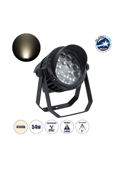 GloboStar Floodlight Outdoor Lighting LED Wall Washer 54W with Natural White Light IP67 Black