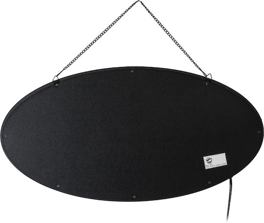 Globostar 75687 Led Sign Oval Signage Coffee Lamp with Oval Marking Ac 230v socket M48 X W1.8 X H24.5cm