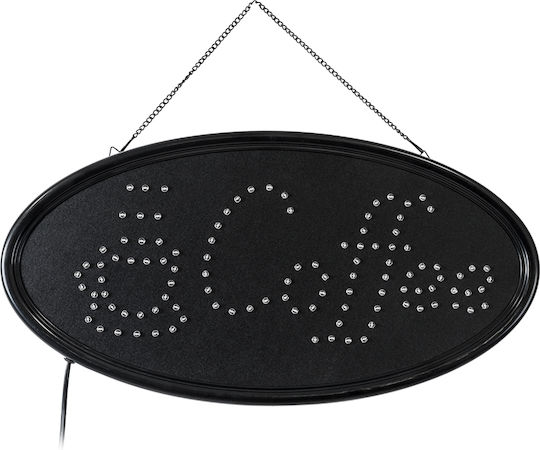 Globostar 75687 Led Sign Oval Signage Coffee Lamp with Oval Marking Ac 230v socket M48 X W1.8 X H24.5cm
