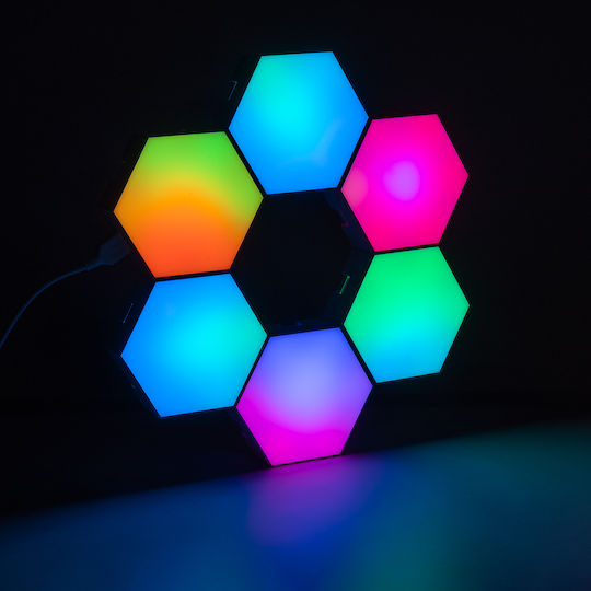 GloboStar Διακοσμητικό Φωτιστικό LED RGB Hexagon 10.5x10εκ.
