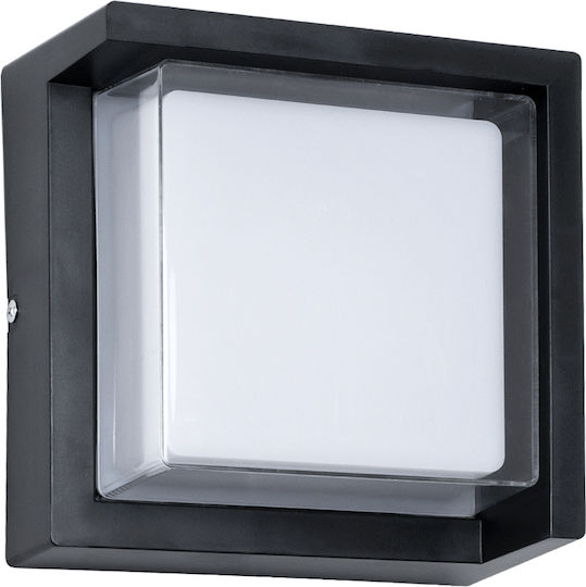 GloboStar Apex Square Wall-Mounted Outdoor Ceiling Lamp LED IP65 10W with Natural White Light 17x17x9cm