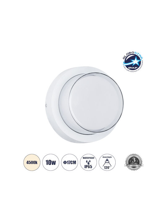 GloboStar Nexus Επιτοίχια Εξωτερική Πλαφονιέρα LED IP65 10W με Φυσικό Λευκό Φως 17x17x9εκ.