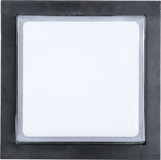 GloboStar Nexus Square Επιτοίχια Εξωτερική Πλαφονιέρα LED IP65 10W με Φυσικό Λευκό Φως 17x17x9εκ.