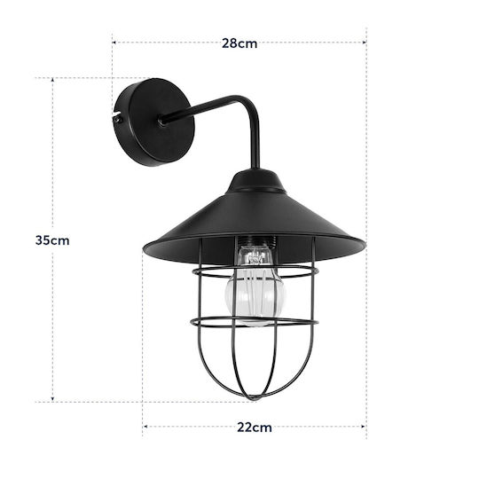 Lampeco Cage Außenwandleuchte E27 IP20 22 x 35 cm