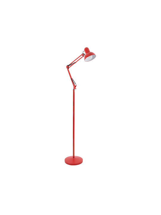 GloboStar Audrey Vintage Floor Lamp H190xW27.5cm. with Socket for Bulb E27 Red