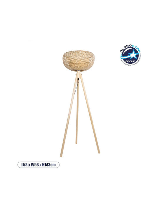 GloboStar Poppy Stehleuchte H143xB58cm. mit Fassung für Lampe E27 Beige