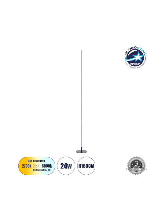 GloboStar Daluma LED Floor Lamp H160xW18cm. with Adjustable White Light 2640lm Black