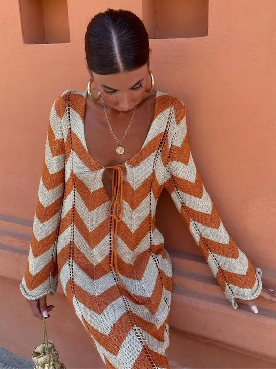 Chicret Women's Maxi Dress Beachwear Terracotta