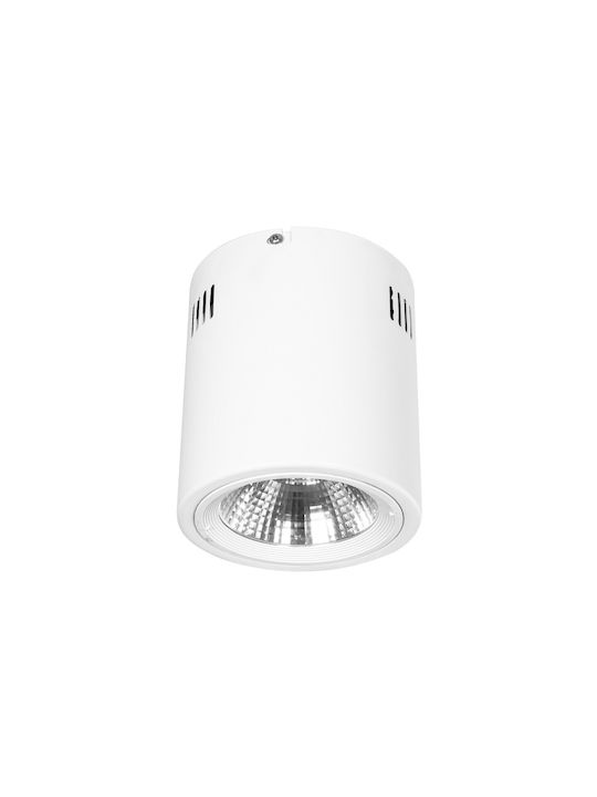 GloboStar Round Metallic Recessed Spot with Integrated LED and Warm White Light White 1pcs