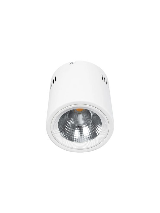 GloboStar Round Metallic Recessed Spot with Integrated LED and Warm White Light White 1pcs