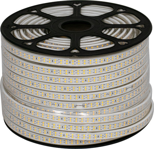 GloboStar Αδιάβροχη Ταινία LED 220V Θερμό Λευκό Φως 1m Τύπου SMD2835