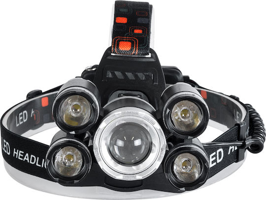 GloboStar Rechargeable Headlamp LED IP44 with Maximum Brightness 5000lm XML2-T6 50pcs Black