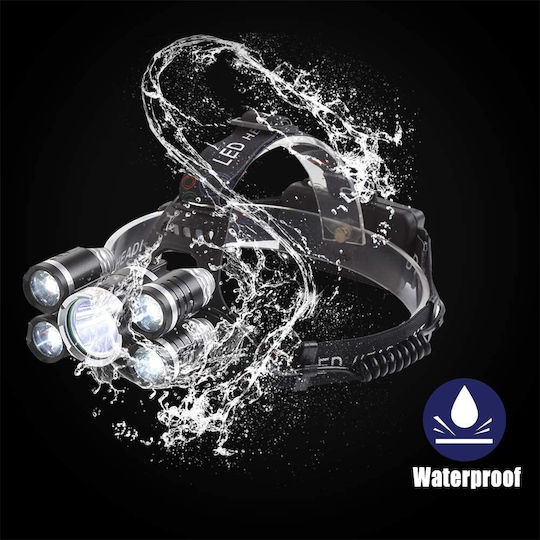 GloboStar Rechargeable Headlamp LED IP44 with Maximum Brightness 5000lm XML2-T6 50pcs Black