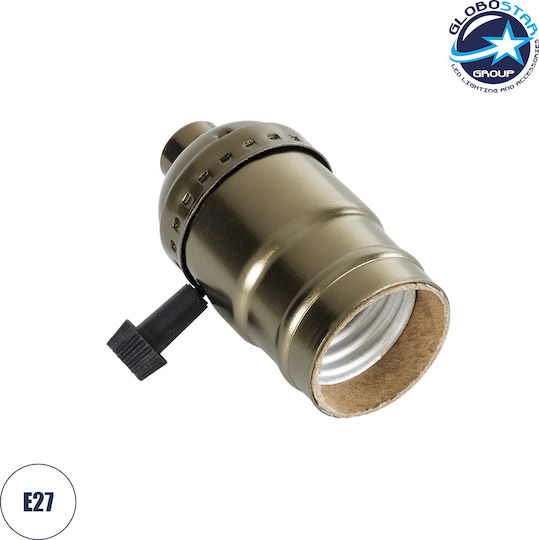 GloboStar Power Socket with Socket E27 in Bronze color Set 1pcs 78964