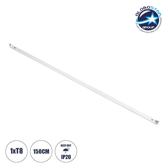 GloboStar Lighting Batten Tubato with 1 Slot for LED Lamp T8 150cm