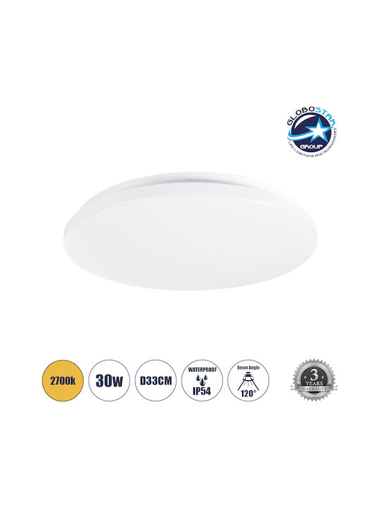 GloboStar Outdoor Ceiling Flush Mount with Integrated LED in White Color 61010