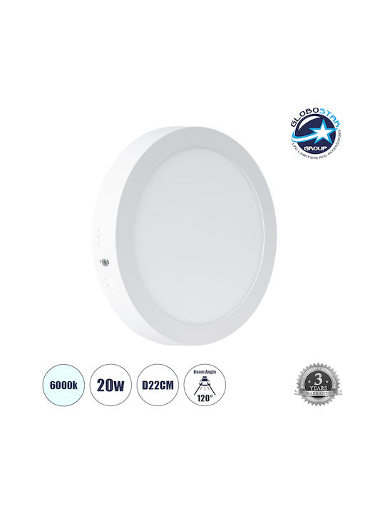 GloboStar Round Outdoor LED Panel 20W with Cool White Light 6000K 22.2cm