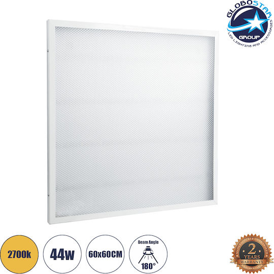 GloboStar Square Recessed LED Panel 44W with Warm White Light 2700K 60x60cm