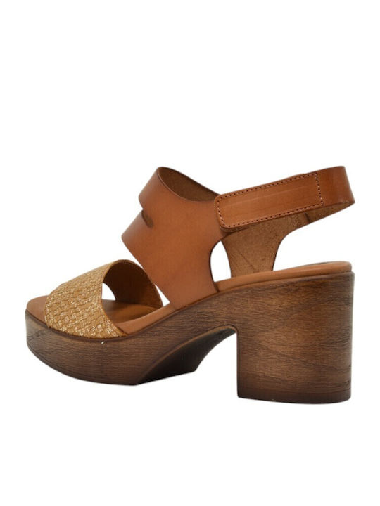 Din piele Sandale Tabac maro