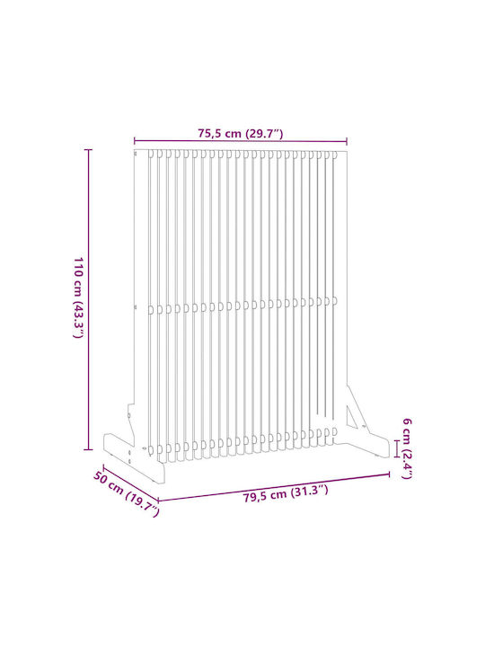 vidaXL Decorative Room Divider Wooden 79.5x127cm