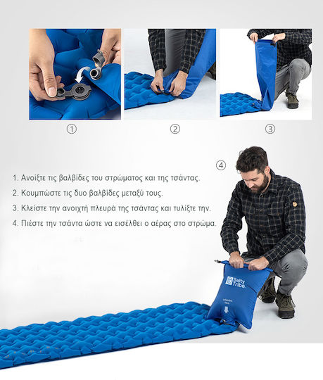Salty Tribe Ciconians Single Camping Sleeping Mat 185x55cm Thickness 5cm in Blue color