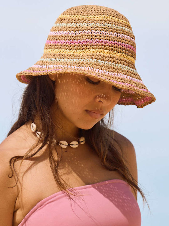 Roxy Candied Peacy Γυναικείο Ψάθινο Καπέλο Bucket Μπεζ