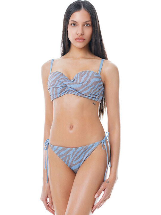 Candy Rush Bikini Slip με Κορδονάκια Σιέλ