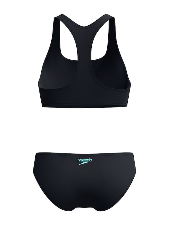 Bikini Set Sports Bra & Slip Bottom Black