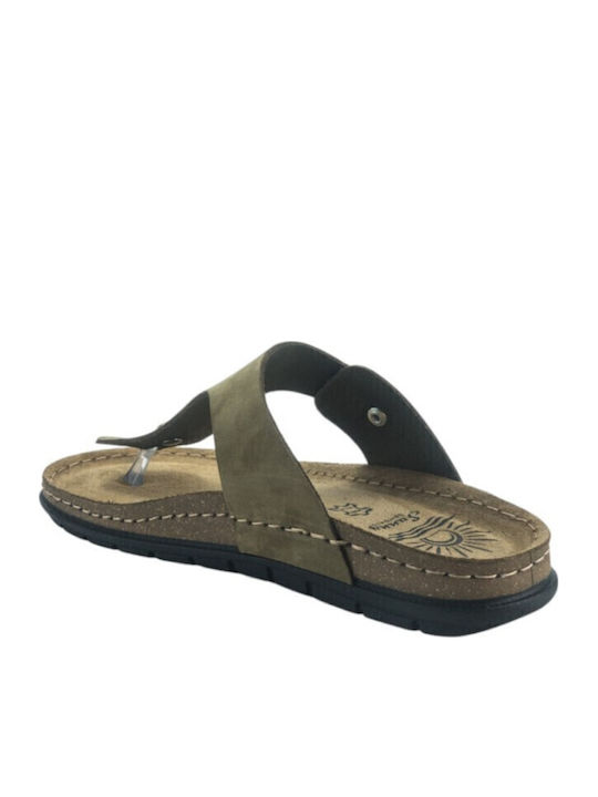 Leder Herrensandalen in Grün Farbe