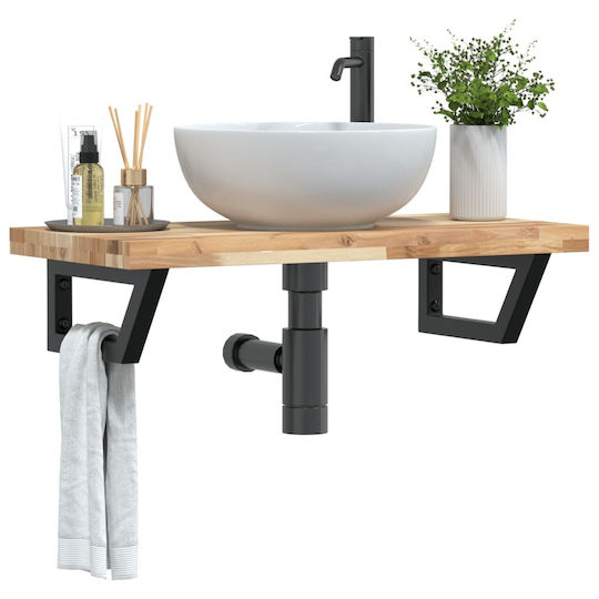 vidaXL Countertop without Sink L80xW40xH19cm Brown and Black