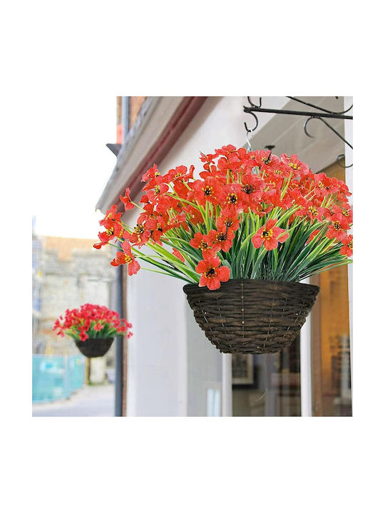 Artificial Flowers Decoration 10 Bunches Red Silk