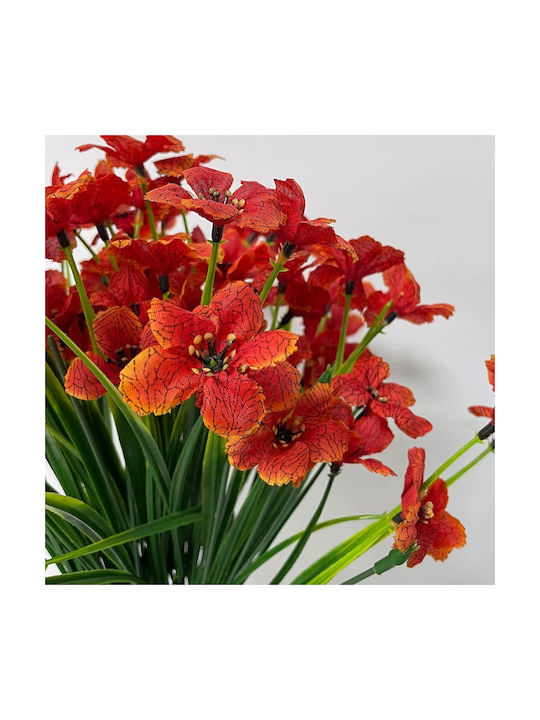 Artificial Flowers Decoration 10 Bunches Red Silk