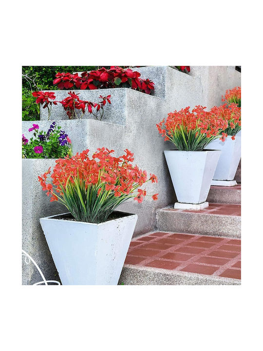 Artificial Flowers Decoration 10 Bunches Red Silk