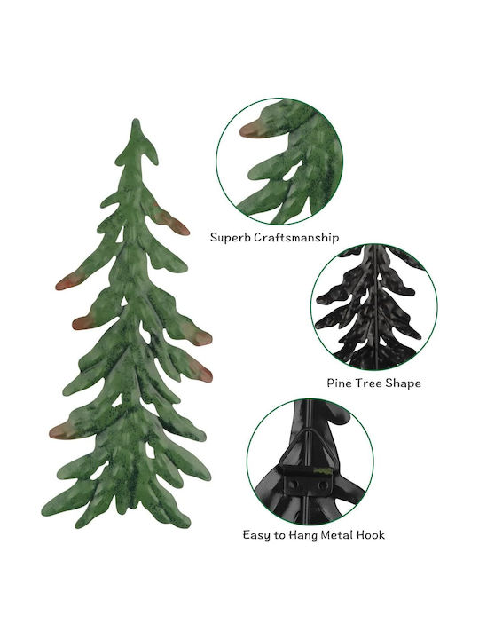 Коледно украсително Метално Елхичка Зелен 4бр Tree